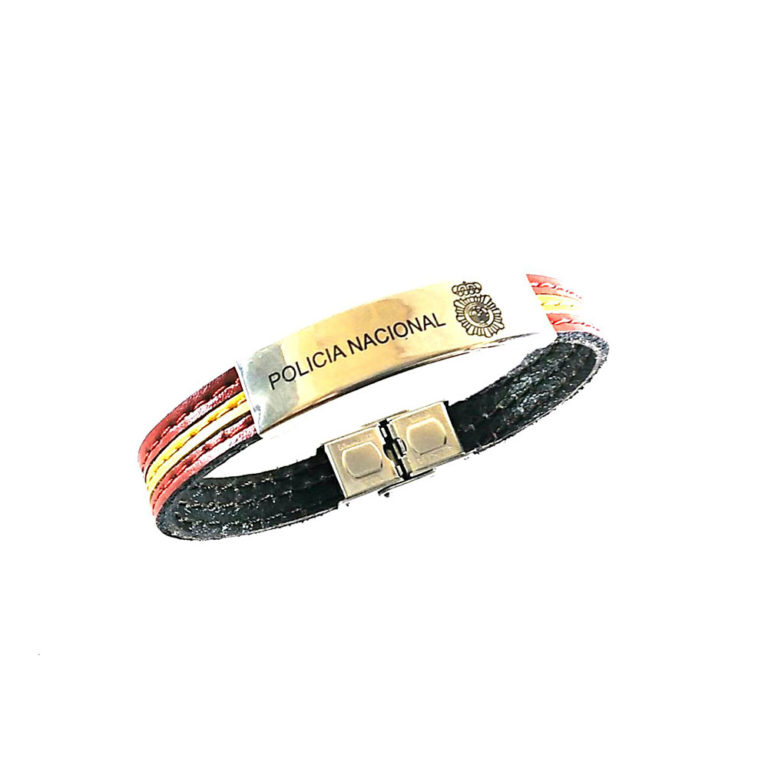 Pulsera de piel escudo policia nacional España