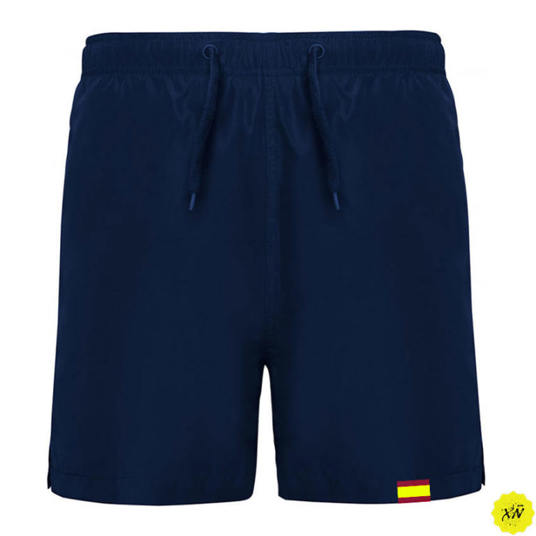 bañador azul con la bandera de España