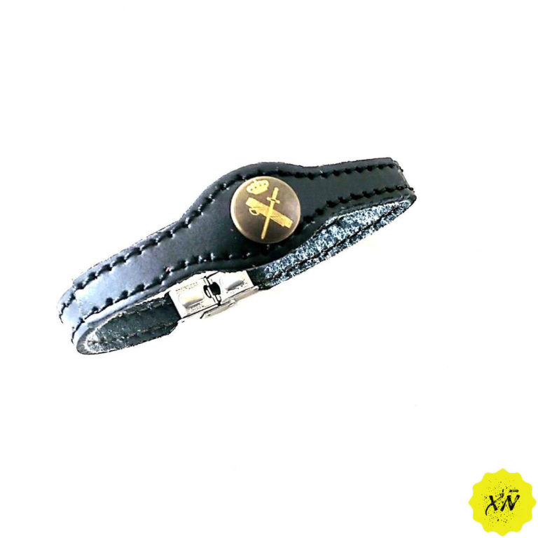 Pulsera piel Guardia Civil color negro