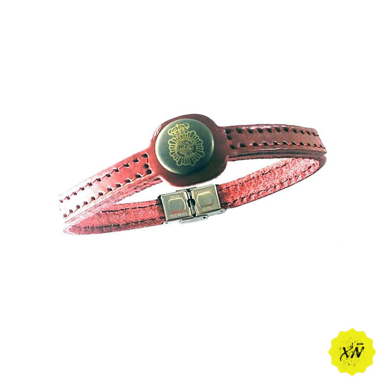 pulsera con escudo de la Policía Nacional de piel