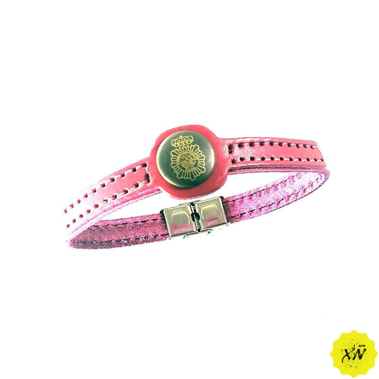 pulsera con escudo de la Policía Nacional de piel