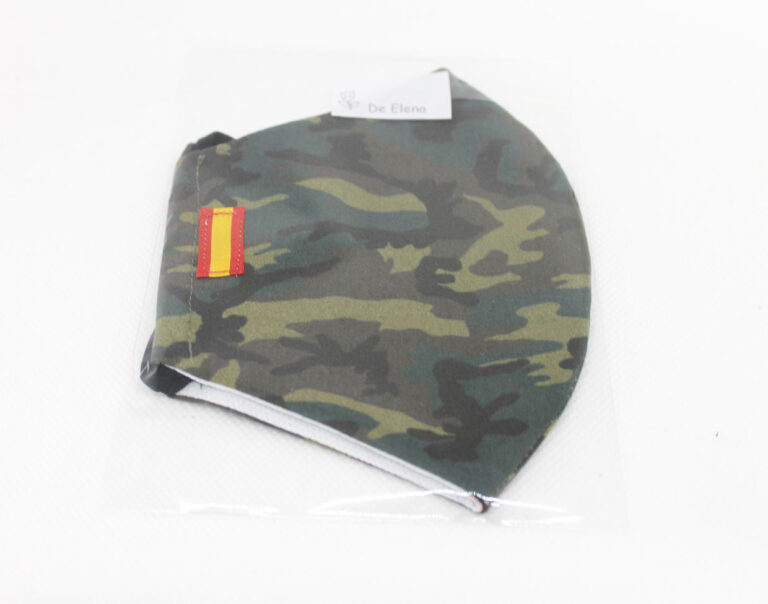 mascarilla militar con bandera española bordada